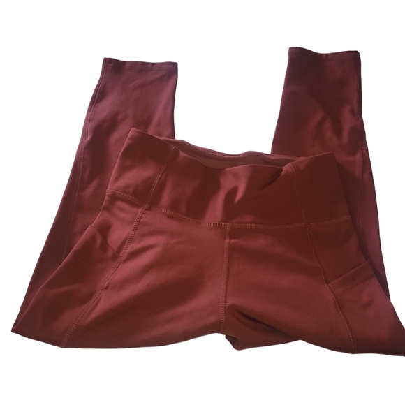 Jessica Simpson Burnt Orange Cropped Activewear Leggings M - Picture 1 of 4